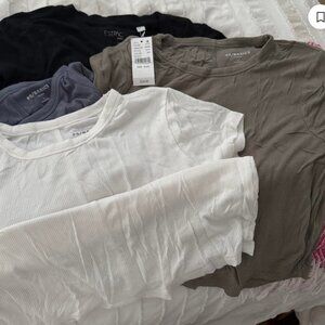 PacSun Cropped Tee Bundle 4 Pack Ribbed Soft Basics Neutral Colors Small